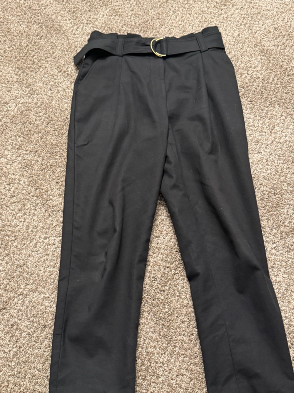 ALC High-Waist Black Belted Trousers - Women's Tailored Pants